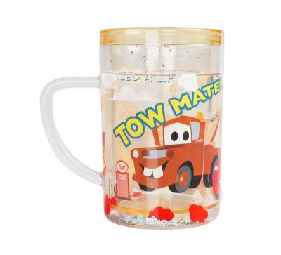 China Funny Floating Toys Disney McQueen Cartoon Cups Viable Bottle Cups With Handle Drink Cold Juice, Shiny Party, for sale