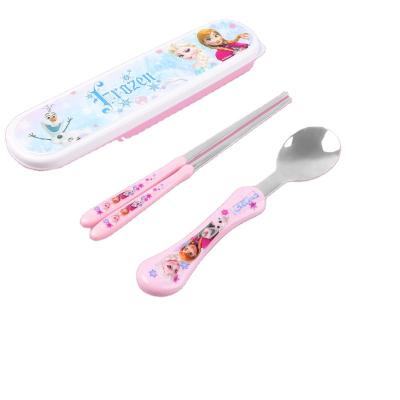 China Classic Disney Viable Series Chopsticks Spoon Box Set Korean Spoon Set Chopsticks and Spoon Gift Set for sale