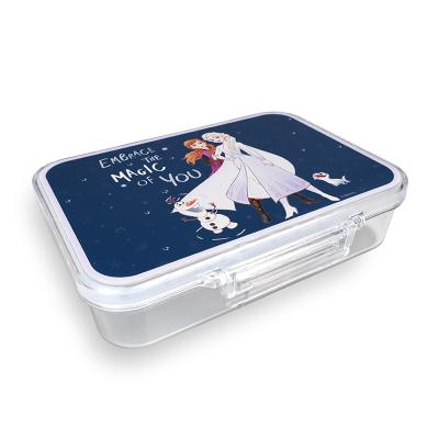 China Cartoon Disney Transparent Lunch Box, Frozen, Mickey, Minnie, Stitch, Monsters University, Ariel, McQueen, Divided, Newest Food Grade for sale