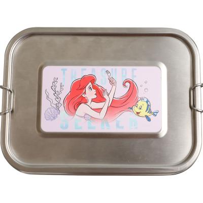 China Disney Stainless Steel Sustainable Lunch Box, Ariel, Mickey, Tableware, Dining Ware, Student, Kids, Children, Handle for sale