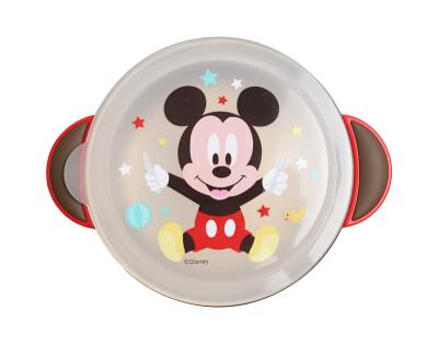 China Cartoon Disney Mickey Tableware Dining Ware Children's Dinnerware Roll With Cover Kids Bowl With Suction for sale