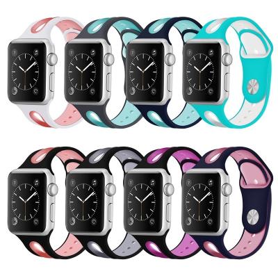 China HANSUN AWB-SM02 Silicone Strap 38mm/42mm Smart Rubber Strap With Color Strap For Apple Watch Collection for sale