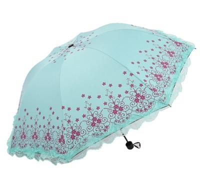 China Candy Color 3 Exterior Mini Nylon Lace Sun Umbrella Times Umbrella for sale