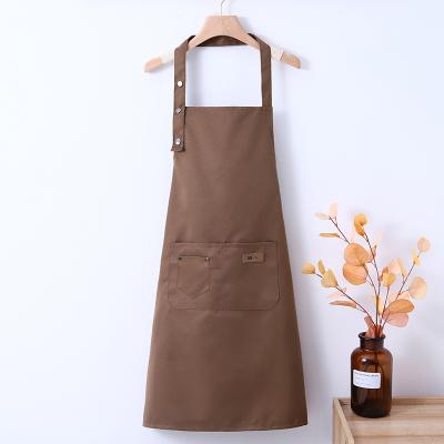 China Recyclable Fashion Styles Logo Cotton Polyester Custom Bbq Chef Cooking Aprons Kitchen Apron With Pockets for sale