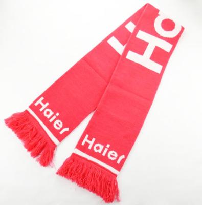 China Factory Price Common Knitted Acrylic Football Fan Scarf With Custom Your Design for sale