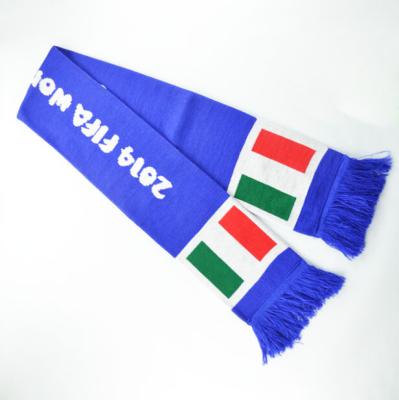 China Common Promotional Logo Fans Cheering Knitted Winter Custom Scarf for sale