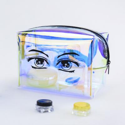 China Eco Recyclable Waterproof Laser Zipper Cosmetic Bag for sale