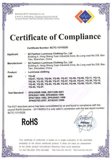 RoHS - Shenzhen Fashion Luminous Technology Co., Ltd.