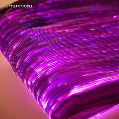 China Light Up Cotton Luminescent Textiles Glow In Dark Fiber Optics Light Up Luminous LED Fabric for sale