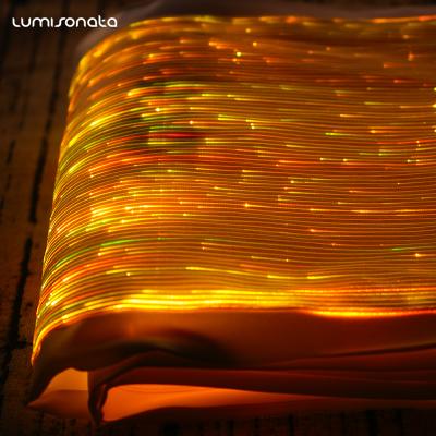 China Non-Conductive Factory Directed Offer Luminescent Glow In The Dark Polyester Fiber Optics Material Shiny Luminous Fabric for sale