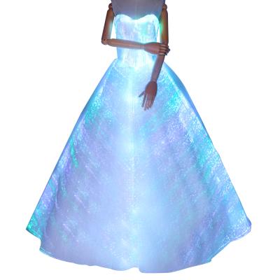 China Breathable Led Glowing Ballroom Dance Dress Women Prom Dress Light Luminous Dress for sale