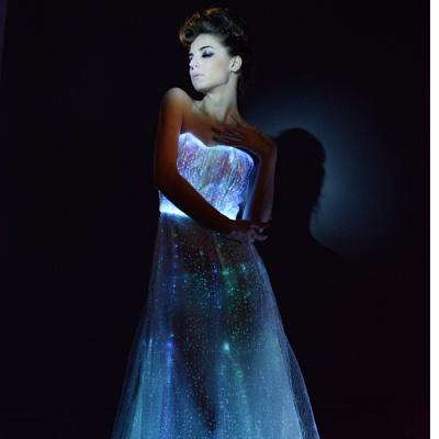 China Fancy Top Led Fashion Fiber Optic Dress Costume Luminous Party Dress for sale