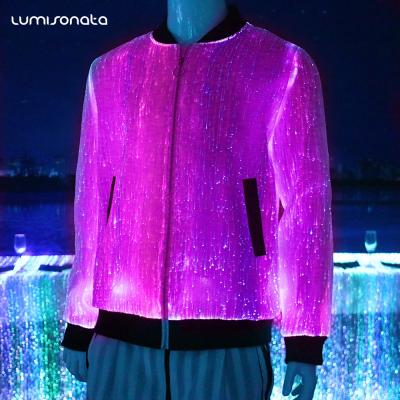 China QUICK DRY China fashion smart led casual clothes for men luminous fiber optic suit jacket for sale