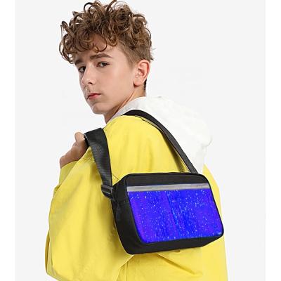 China None desig heat simply night sport and luminous bag messenger bag teenage fashion walking bag led handbag for sale