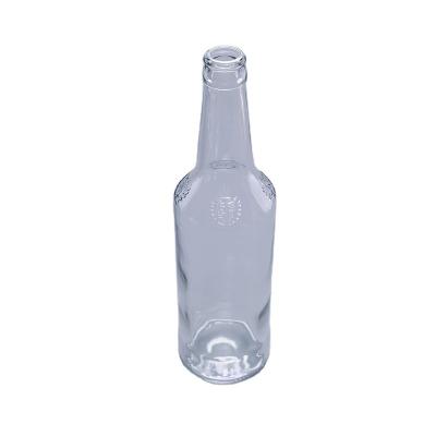 China Custom Clear Alcohol Juice Liquor Glass Beer Bottle Soda Water Sparkling Wine Beverage 330ml 500ml With Screw Lid for sale