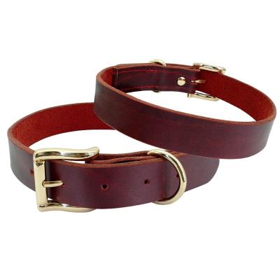 China Viable Chinese Genuine Leather Pet Collar Supplier Luxury Genuine Leather Dog Collar for sale