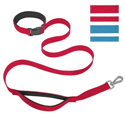 China Sustainable Durable Adjustable Waist Kirsite Buckle Sturdy Nylon Rope Dog Leashes for sale