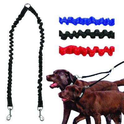 China Double Dog Leash Bungee Elastic Pet Coupler Walking Leads Leads For Dogs Twin Leashes for sale