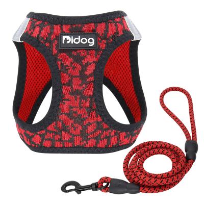 China Amazon Sustainable Breathable Mesh Small Dog Pet Harness Puppy Vest And Leash for sale