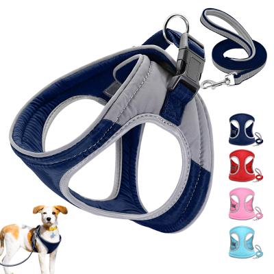 China 2021 Viable Wholesale Hot Selling Pet Reflective Nylon Harness With Leash for sale