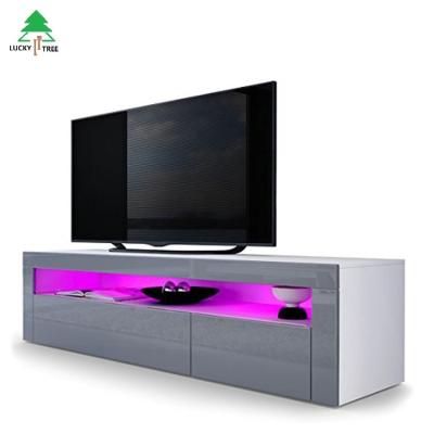 China New Fashion Adjustable TV Stand Modern Led Glass Stand Furniture (Other) Glass Design for sale