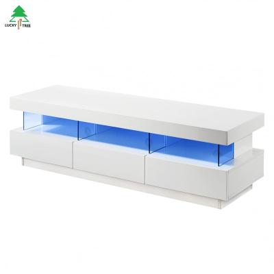 China (Other)Morden factory sales hot adjustable straight floor wood furniture living room TV stand directly with led light for sale