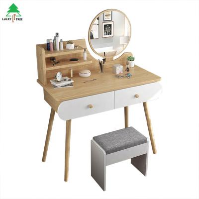 China Modern (Height)Adjustable Vanity Dresser European Make Up Small Vanity Makeup Dresser With Storage Drawer for sale