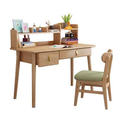 China (Size) Nordic adjustable combination of solid wood desk and book chair modern simple home office computer desk students for sale