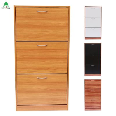 China Classic Wooden Shoe Rack Storage Cabinet (Waist) Adjustable Modern Wood Furniture Living Room With 3 Drawers for sale