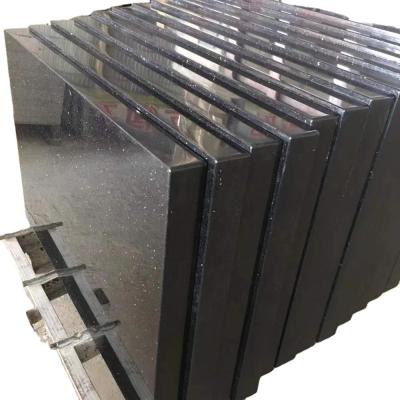 China Modern Indian Black Galaxy Granite Stair Step Slabs Tile Kitchen Worktop Outdoor Wall for sale