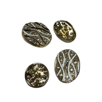 China Other Oval Three-Dimensional Alloy Buttons High-Foot Metal Buttons Costume Coat DIY Alloy Decorative Buttons for sale