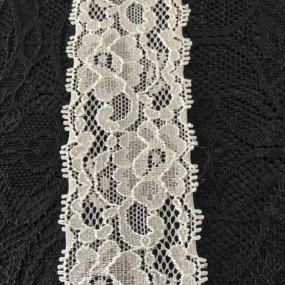 China 4CM Elastic Spandex Nylon Mesh Lace Trim White Wedding For Clothes for sale