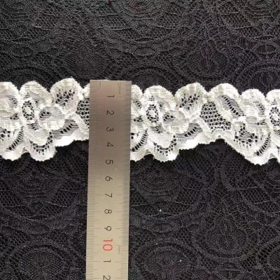 China New fancy elastic nylon spandex lingerie stretch lace lycra lace trim for underwear 5.5CM for sale