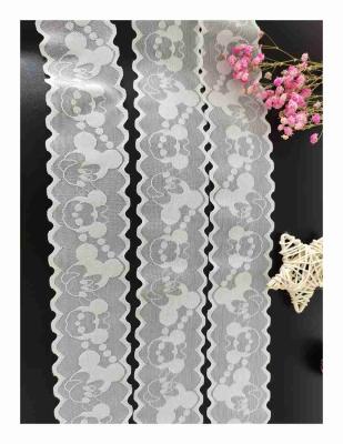 China 2021 New NONE-ELASTIC New Promotion 90%nylon 10%spandex White Border Lace Trim for sale