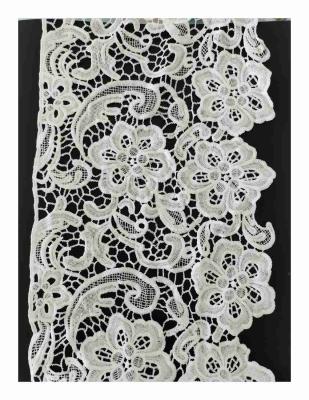 China Wholesale NONE-ELASTIC Polyester Material White Trimming Border Embroidery Lace Trim for sale