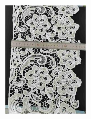 China NONE-ELASTIC 100% Nylon French Floral Pattern Embroidery Lace Trim White Sewing Trim for sale