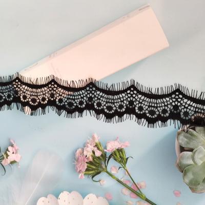 China DIY elasticity flower eyelashes lace hollow thin underwear wedding dress decoration lace eyelash lace trim for sale