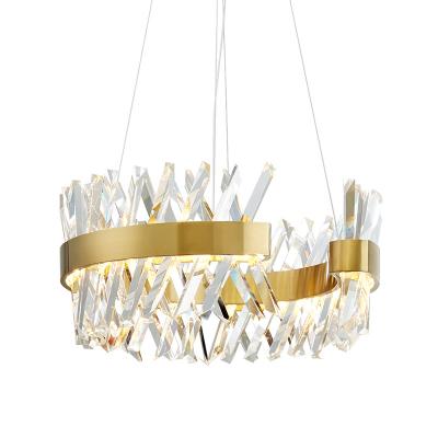 China Modern Hanging Light Luxury K9 Crystal LED Crystal Chandelier Modern Pendant Light Fixture for sale