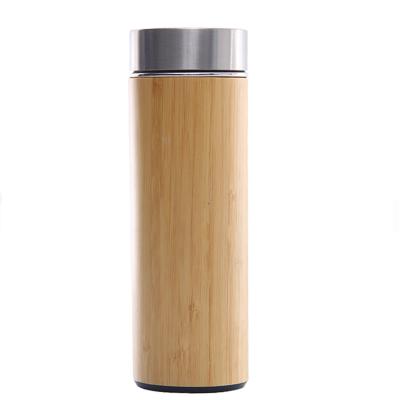 China Viable Customized Insulated Vacuum Coffee Thermos Bpa Free Wooden Cups Natural Bamboo Bottle for sale