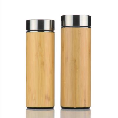 China Sustainable High Quality Food Grade Stainless Steel Double Wall Thermos Bottle Custom Bamboo for sale