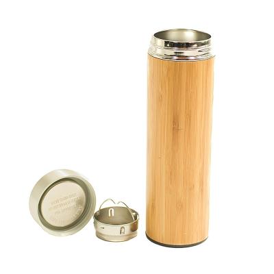 China Sustainable Double Wall Stainless Steel Tea Infuser Bottle With Stainless Steel Bamboo Tumbler for sale