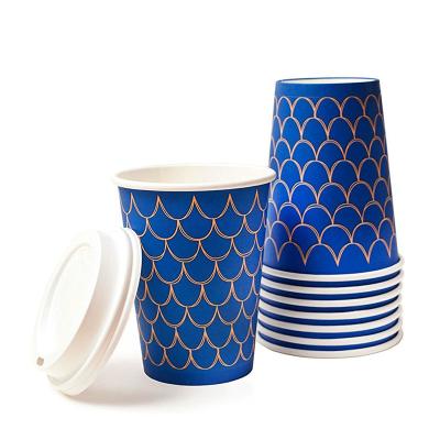 China Wholesale Smooth Wide Mouth Wallpaper DOUBLE WALL Disposable Coffee Cups for sale