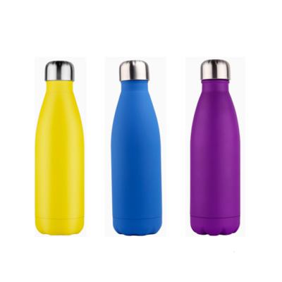 China Sustainable 500ml Matt Print Double Wall Stainless Steel Water Bottle Cola Shape Vacuum Insulated Sports Flask for sale