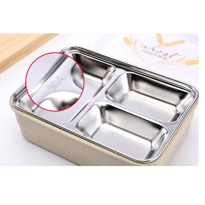 China Durable 2&3 Compartment Leak Proof Vacuum Heatable Wholesale Stainless Steel Lunch Box With Printing Lid for sale