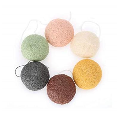 China All Natural 2021 Wholesale Half Set 2-Piece Ball Shape Beauty Soft And Accessories Konjac Sponge Skin-friendly for sale