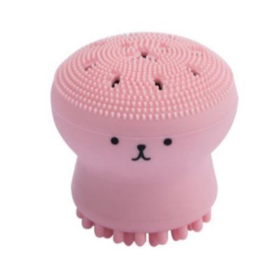 China Face Cleansing Cheap Cute Cartoon Octopus Good Quality Massage Brush Silicone Manual Facial Brush for sale