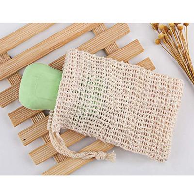 China 2021 Hot Selling Eusable Sisal Soap 2021 Reusable Washable Soap Mesh Bag Drawstring for sale