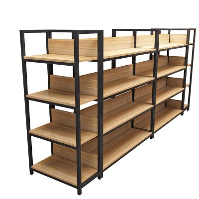 China Nakajima double-sided supermarket shelves product double-sided sample shelf stationery grocery snack cosmetic display rack for sale