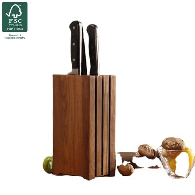 China Durable Solid Wooden Knife Holder Kitchen Stuff Storage Rack Wooden Knife Block for sale