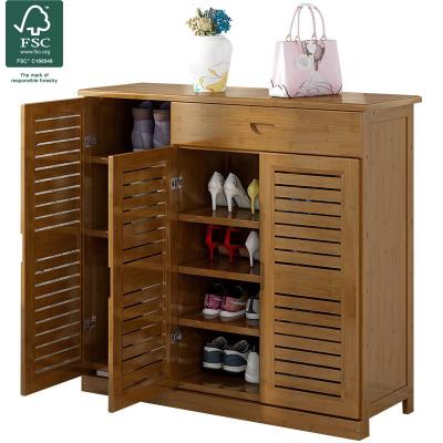 China (Other) Factory direct sale adjustable solid wood multi-layer shoe rack shoe cabinet in porch and bedroom for sale